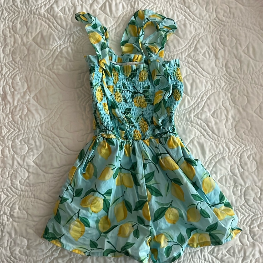 Janie and Jack size 3 short jumper with ruffles and pockets.